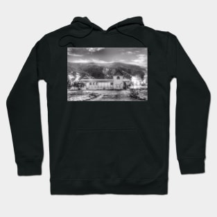 Old Country Church - Black And White Hoodie